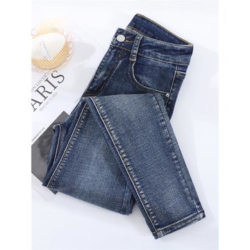 小腳褲女修身顯瘦八分小個子2025春秋新款高腰顯瘦緊身鉛筆牛仔褲