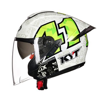 【全新型號】KYT TR-A 選手彩繪 RA-08 #41白 3/4罩安全帽