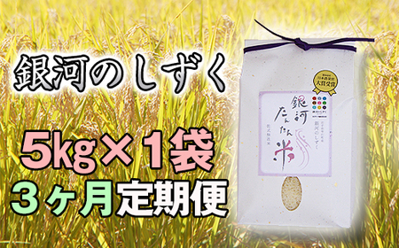 新米 銀河たんたん米 銀河のしずく 精米 5kg 3ヶ月 定期便  ／ 無洗米 乾式無洗米 白米