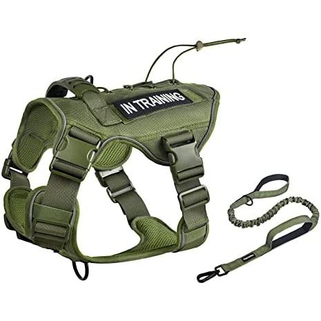 Petmolico Tactical Dog Harness with Leash, No Pull Dog Harness