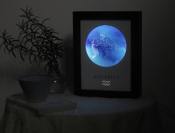 定製星座小夜燈 Aquarius寶瓶座 生日禮物 調光陪伴入眠床頭燈