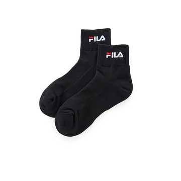 FILA 基本款半毛巾短襪-黑色 SCZ-5004-BK