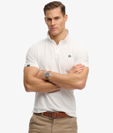 Superdry Men's Vintage Destroy Polo Shirt White Size: M