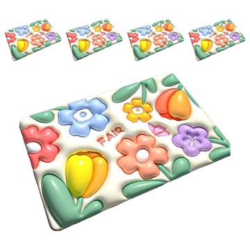 水晶絨仿3D地墊 59.5 x 39cm  春光明媚  5個