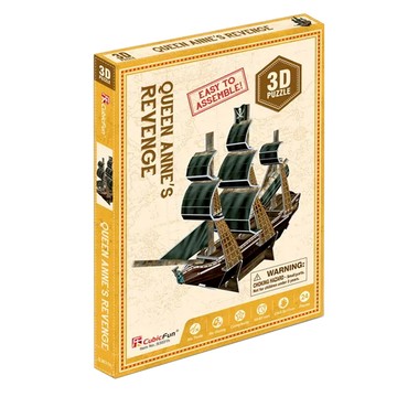 CubicFun 3d立體拼圖-安妮女王復仇號 99  黑棕色  24片  1入