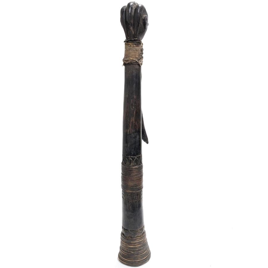 ダン族笛像（高さ：83cm）（フルート アフリカンアート）