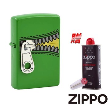 ZIPPO 立體拉鍊設計(綠色)防風打火機 ZA-5-65C  優惠出清 好禮超值送 官方正版 現貨 禮物 送禮 客製化
