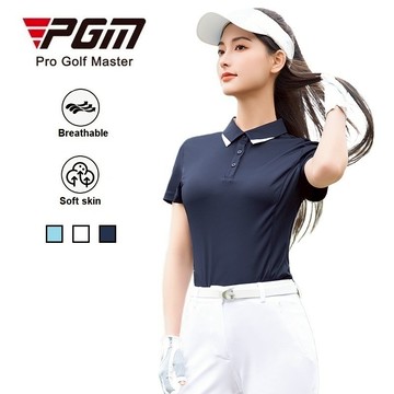 PGM GOLF 夏季UPF50+高爾夫女士運動短袖Polo衫抗菌防曬YF776