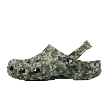 Crocs 洞洞鞋 洞洞鞋 Classic Confetti Clog 男女鞋 彩紙印花克駱格 軍綠 2124623TC
