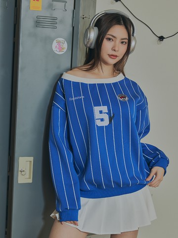 美式賽車斜肩上衣