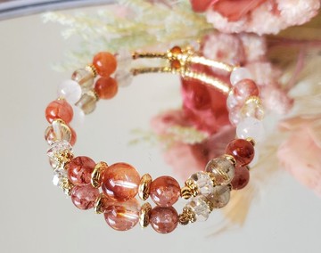 最美麗的自己-紅膠花/鈦晶/白幽靈