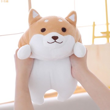 日系羽絨棉柴犬公仔 極軟秋田犬玩偶娃娃 可愛趴趴狗 床上睡覺抱枕 長條枕 女生生日禮物 聖誕節交換禮物