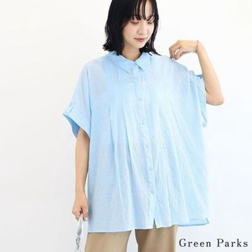 〈Green Parks〉飄逸褶襬寬鬆襯衫