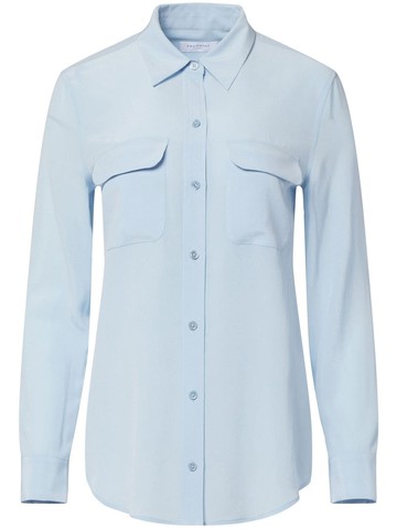 Equipment - long-sleeve silk shirt - women - Silk - XL - Blue