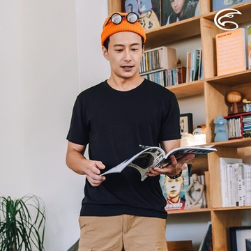 ADISI 男天絲鋅離子消臭快乾修身圓領T AL2311116 (S-2XL) 極限黑