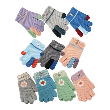 比得兔小花兒童刺繡手套-14.5cm-GL5632 / 跳色兒童刺繡保暖手套-15cm-GL5633-4雙入