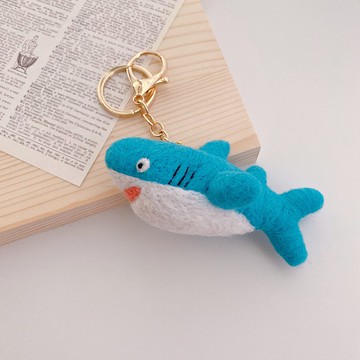 羊毛氈-鯊魚鑰匙圈
