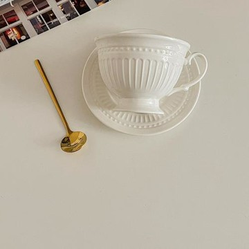 法式白色咖啡杯碟套裝陶瓷杯子下午茶餐具英歐式小巧女士玨沁