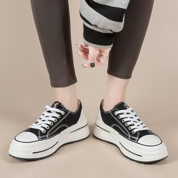 【LN】★ 休閒百搭厚底增高帆布鞋(女鞋/休閒鞋/板鞋)