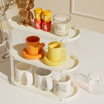 水杯收納置物架 輕奢桌面置物架客廳多層水杯架新款ins整理架家用杯子收納