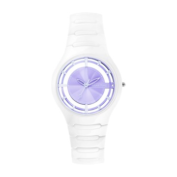 RELAX TIME RT57 優雅鏤空陶瓷腕錶-紫x白/37mm (RT-57-5)