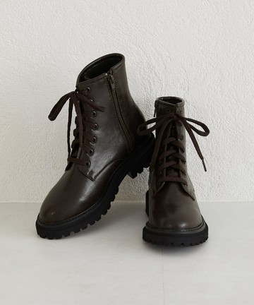 率性質感側拉鍊綁帶靴 (32402)