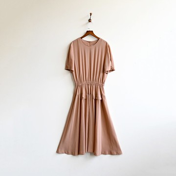 【蛋植物古著】午後氣息紗質短袖古著洋裝