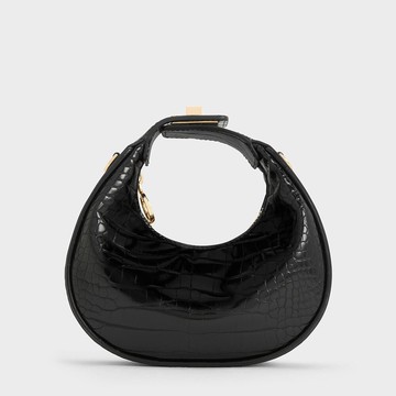 鱷魚紋彎月小流浪包