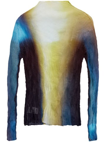 Issey Miyake - gradient-effect chiffon top - women - Polyester - 2 - Yellow