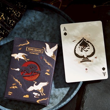 匯奇進口收藏花切撲克牌 松鶴國潮風元素燙金文創意禮物品紙牌