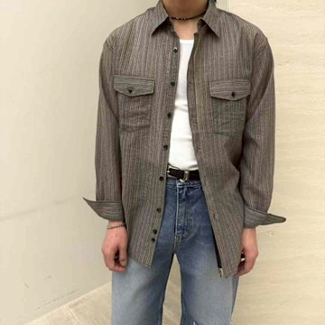 正韓男裝 涼感亞麻長袖襯衫ONP1036-創翊韓都