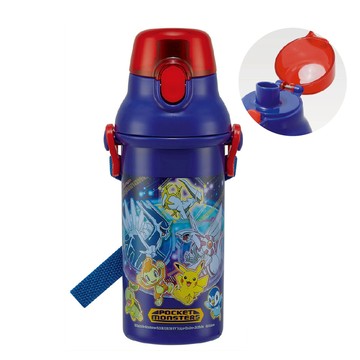 媽媽買 日本製 Skater 塑膠彈蓋直飲水壺(附杯繩/480ml)