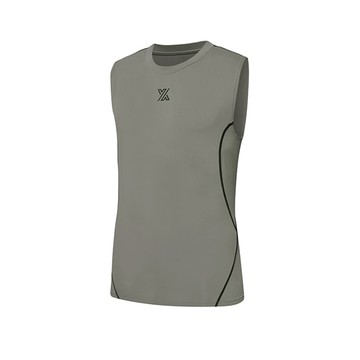線條彈力緊身運動背心｜力量淺灰Light Muscle Gray｜XT0108T