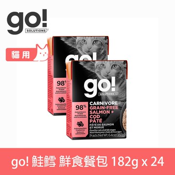 【SofyDOG】go! 鮮食利樂貓餐包 豐醬系列 無穀海洋鮭鱈182g 24件組 貓罐 主食罐 肉泥口感 皮毛保健 全年齡可食用【APP下單天天10%點數回饋】