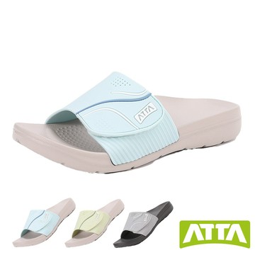 【ATTA】多點支撐足弓拖(3色) 足弓支撐 動態自調節 可調式魔鬼氈鞋面 厚底回彈 防水防滑 微翹鞋頭