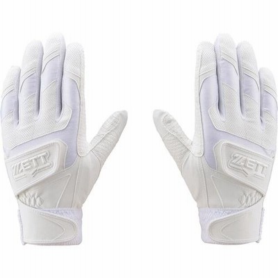 ゼット ZETT インパクトゼット バッティンググラブ ダブルベルト 高校生対応 両手用 BG419HS 1100 ホワイト メンズ レディース 高校野球 手袋