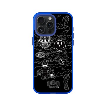 iPhone 15 Pro Max Clear 激光藍 - KID - 黑色線框迷彩