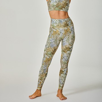 SILVERWIND個性印花緊身高彈顯瘦健身瑜伽褲高腰提臀收腹運動長褲