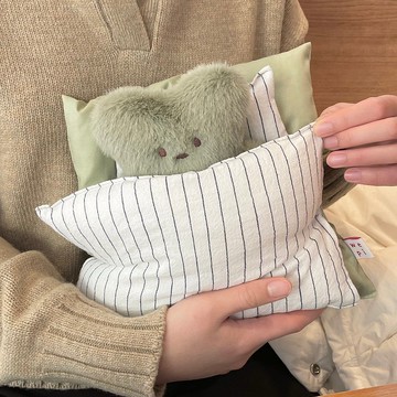 現代綠色娃娃寢具/手工製作迷你娃娃禮物微型坐墊玩