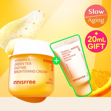 INNISFREE Vitamin C Green Tea Enzyme Brightening Cream 50ml Set (+20ml)