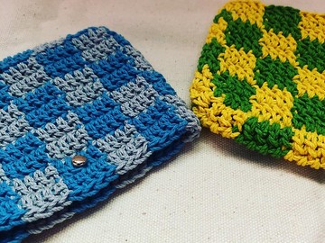 撞色棋盤格編織 名片夾 卡片夾