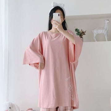 9號倉庫 大尺碼睡衣 冰絲睡衣 大碼短袖T恤七分褲套裝夏季居家服胖妹妹200斤胖mm寬松加肥加大