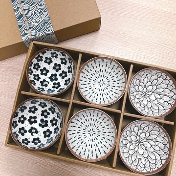 WORTH IT 渥思 和風手繪陶瓷碗禮盒 直徑11 x 高6 cm  手繪花紋  瓷碗  1盒