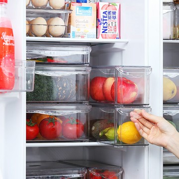 廚房保鮮盒水果儲物盆透明塑料盒子密封盒冰箱冷藏食品收納盒帶蓋