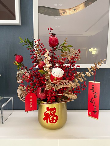 吉祥果仿真花發財果客廳餐桌花藝盆栽電視柜玄關結婚喬遷禮物擺件