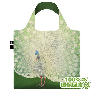 【LOQI】環保春捲包/購物袋｜博物館系列-小原古邨 孔雀開屏_廠商直送