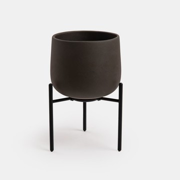 日本KINTO 附架陶瓷盆器13.5cm 深灰