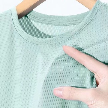 有貨在臺🚀冰絲涼感透氣速幹網眼短袖T恤2025新款男士夏季健身運動半袖上衣 TGQL