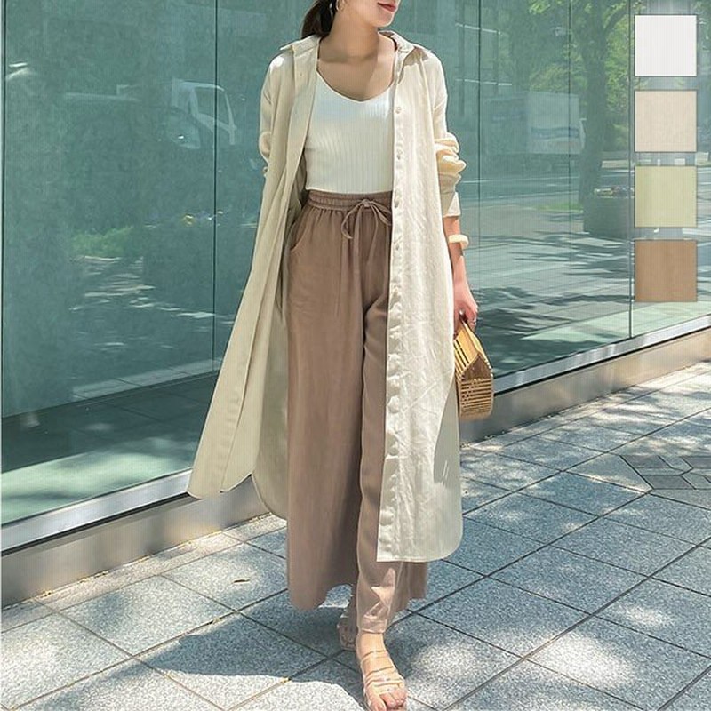 ロングシャツ シャツワンピース レディース ゆったり リネンブレンド ロング 麻 夏 E2444 通販 Lineポイント最大0 5 Get Lineショッピング