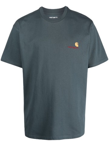 Carhartt WIP - logo-embroidered organic-cotton T-shirt - men - Organic Cotton - S - Blue